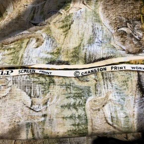 VTG 80's Cotton Wildlife Valence 173" x 22" Mancave Den Bears Cougar Deer Elk - Picture 5 of 10